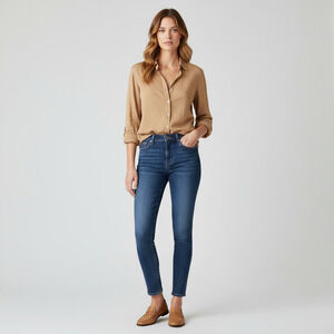 Xirena Button-Up Shirt Womens XS Tan Cotton Long Sleeve Collared Regular Fit